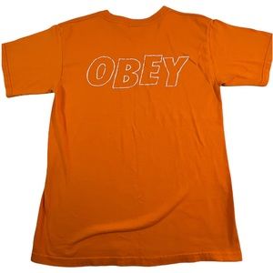 Orange Double-Sided Obey T-shirt Size-S Tags Missing EUC